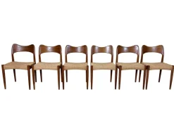 Pamono Mid-Century Chairs in Teak by Niels O Möller for J L Møllers, 1960s, Set of 6 New
