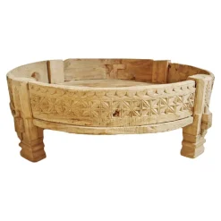 Pamono Mid-Century Chakki Grinder Wooden Table Clearance