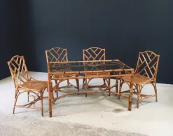 Pamono Mid-Century Chippendale Bamboo Dining Table, Italy, 1960s Best