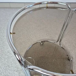 Pamono Mid-Century Chrome and Glass Bar Cart, 1970s, 1960s Hot