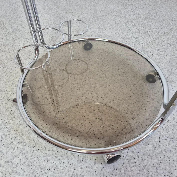 Pamono Mid-Century Chrome and Glass Bar Cart, 1970s, 1960s Hot