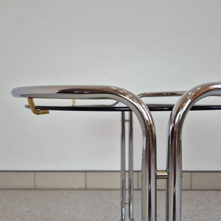 Pamono Mid-Century Chrome and Glass Bar Cart, 1970s, 1960s Hot