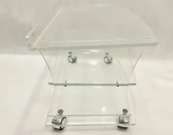 Pamono Mid-Century Clear Acrylic Glass Shelf Unit TV Stand on Castors, 1970s Best