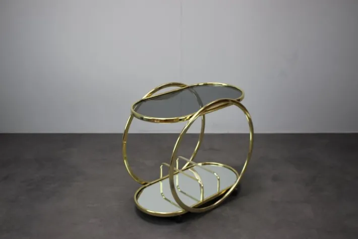 Pamono Mid-Century Cocktail Serving Bar Table in Brass, Germany, 1970s Outlet