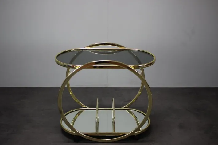 Pamono Mid-Century Cocktail Serving Bar Table in Brass, Germany, 1970s Outlet