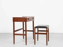 Pamono Mid-Century Danish Dressing Table in Teak with Ottoman from Dyrlund, 1960s, Set of 2 Sale