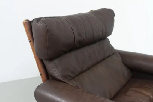 Pamono Mid-Century Danish Leather Lounge Chair in the style of Norell, 1960s Best
