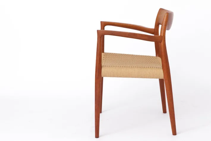 Pamono Mid-Century Danish Modern Model 57 Armchair in Teak with Papercord Seat by Niels Otto (N. O.) Møller for J. L. Møllers, 1960s Discount