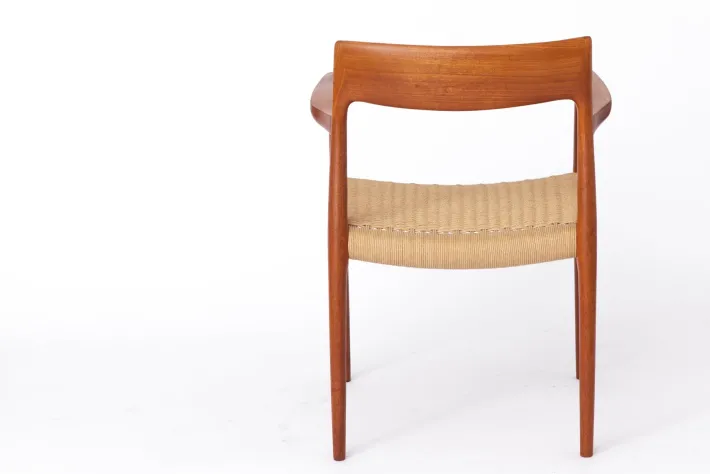 Pamono Mid-Century Danish Modern Model 57 Armchair in Teak with Papercord Seat by Niels Otto (N. O.) Møller for J. L. Møllers, 1960s Discount