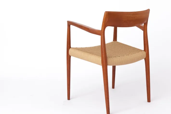 Pamono Mid-Century Danish Modern Model 57 Armchair in Teak with Papercord Seat by Niels Otto (N. O.) Møller for J. L. Møllers, 1960s Discount