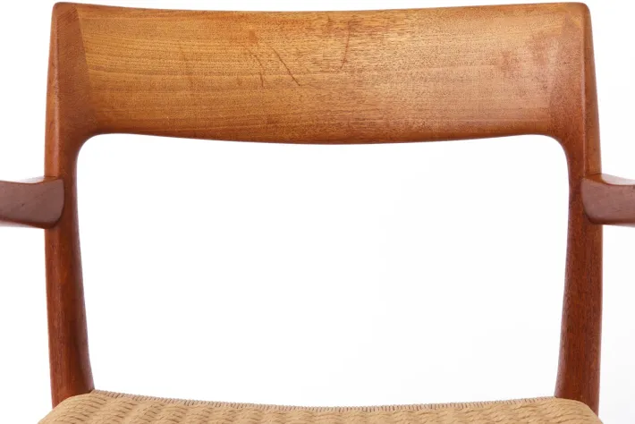 Pamono Mid-Century Danish Modern Model 57 Armchair in Teak with Papercord Seat by Niels Otto (N. O.) Møller for J. L. Møllers, 1960s Discount