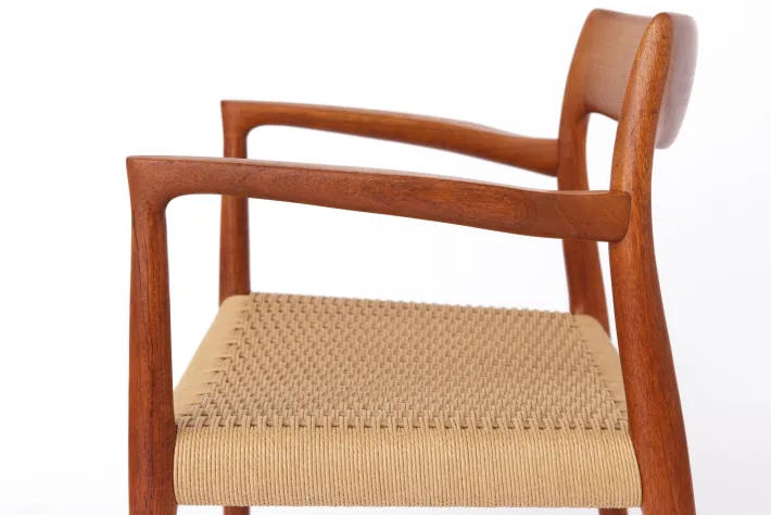 Pamono Mid-Century Danish Modern Model 57 Armchair in Teak with Papercord Seat by Niels Otto (N. O.) Møller for J. L. Møllers, 1960s Discount