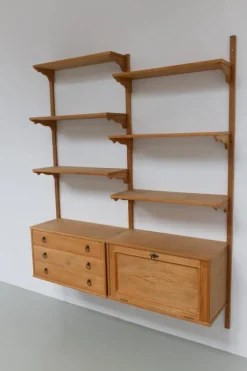 Pamono Mid-Century Danish Oak Shelving System in the style of Kjærnulf, 1960s Sale