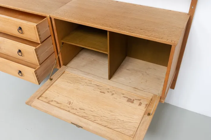 Pamono Mid-Century Danish Oak Shelving System in the style of Kjærnulf, 1960s Sale