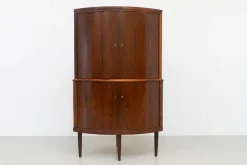 Pamono Mid-Century Danish Rosewood Corner Cabinet with Curved Front, 1960s New