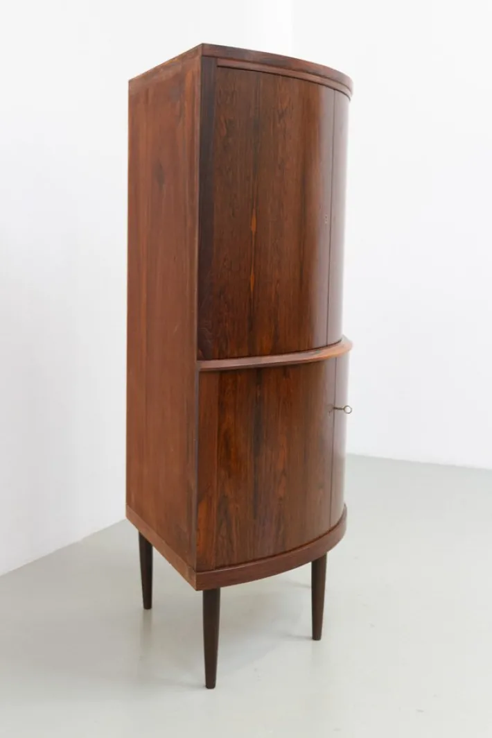 Pamono Mid-Century Danish Rosewood Corner Cabinet with Curved Front, 1960s New