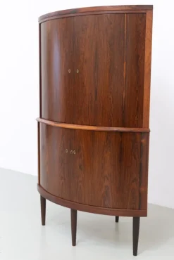 Pamono Mid-Century Danish Rosewood Corner Cabinet with Curved Front, 1960s New