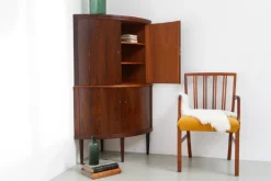 Pamono Mid-Century Danish Rosewood Corner Cabinet with Curved Front, 1960s New