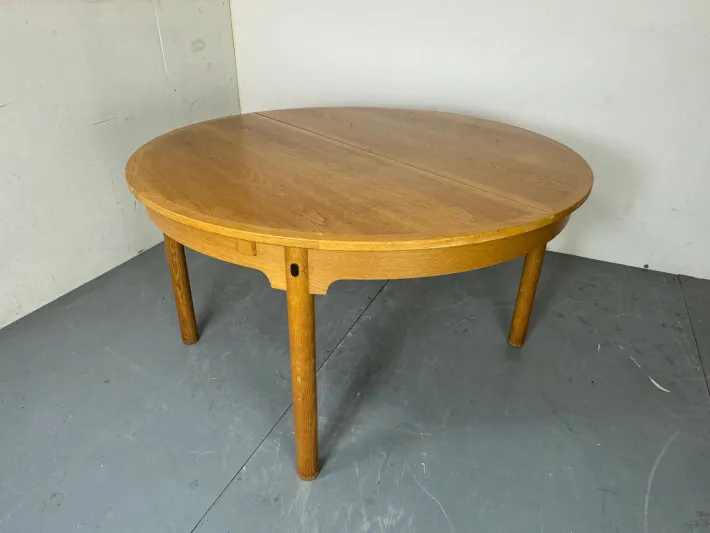 Pamono Mid-Century Danish Round Extendable Oak Dining Table by Borge Mogensen for Karl Andersson & Söner, 1950s Discount