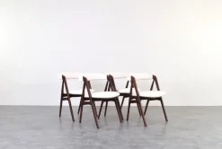 Pamono Mid-Century Danish Teak Dining Chairs by Th. Harlev for Farstrup, 1960s, Set of 4 New
