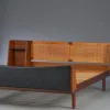 Pamono Mid-Century Danish Teak Double Bed with Cane Headboard by Hans J. Wegner for Getama, 1960s Hot