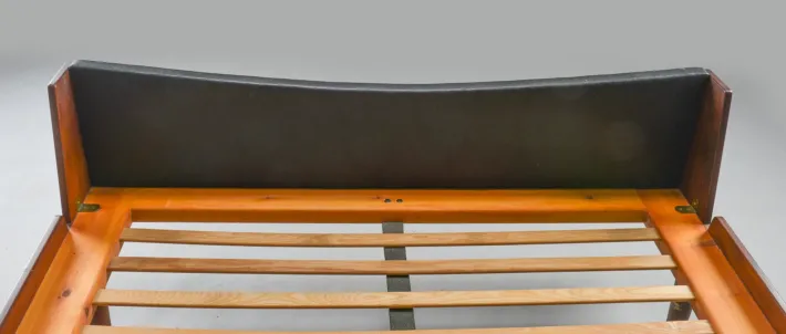 Pamono Mid-Century Danish Teak Double Bed with Cane Headboard by Hans J. Wegner for Getama, 1960s Hot