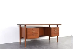 Pamono Mid-Century Danish Teak Executive Desk by Kai Kristiansen for FM Møbler, 1960s Sale