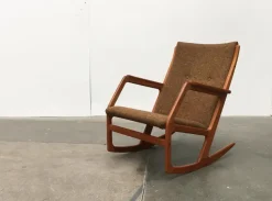 Pamono Mid-Century Danish Teak Model 100 Rocking Chair by Søren Georg Jensen for Kubus Møbler, 1960s Sale