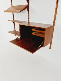 Pamono Mid-Century Danish Walnut Wall Unit with Bar Cabinet by Poul Cadovius for Royal, Denmark, 1960s