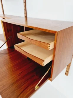 Pamono Mid-Century Danish Walnut Wall Unit with Bar Cabinet by Poul Cadovius for Royal, Denmark, 1960s