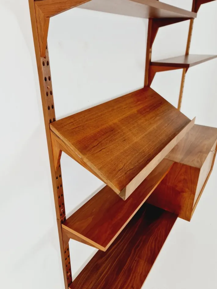 Pamono Mid-Century Danish Walnut Wall Unit with Bar Cabinet by Poul Cadovius for Royal, Denmark, 1960s