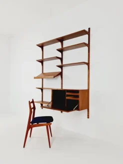 Pamono Mid-Century Danish Walnut Wall Unit with Bar Cabinet by Poul Cadovius for Royal, Denmark, 1960s