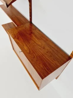 Pamono Mid-Century Danish Walnut Wall Unit with Bar Cabinet by Poul Cadovius for Royal, Denmark, 1960s