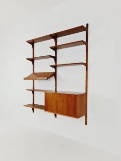 Pamono Mid-Century Danish Walnut Wall Unit with Bar Cabinet by Poul Cadovius for Royal, Denmark, 1960s