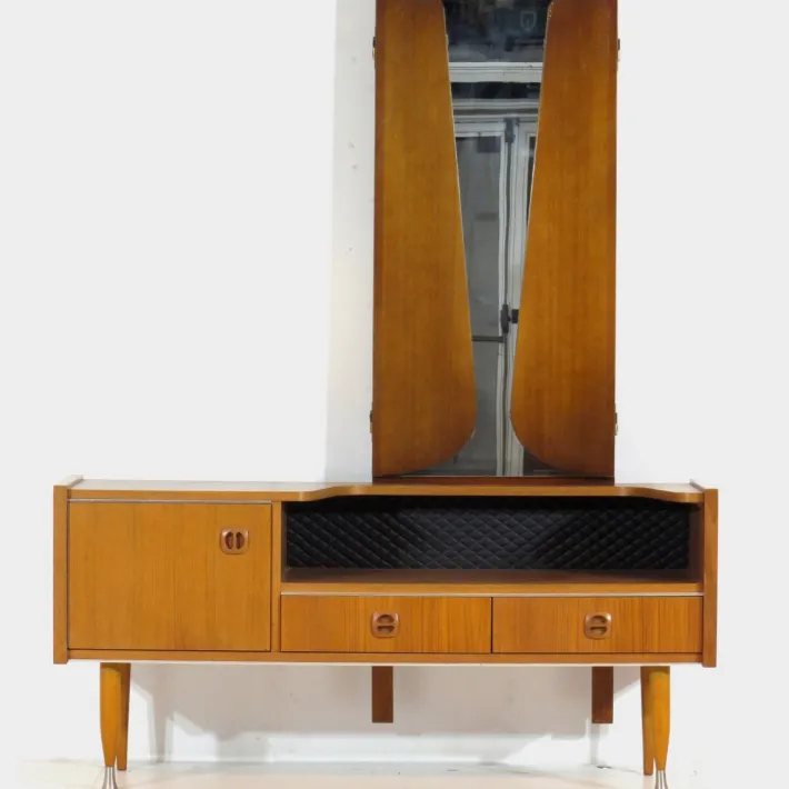 Pamono Mid-Century Design Dressing Table in Teak with Legs, 1960s New