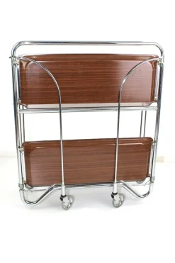 Pamono Mid-Century Dinett Foldable Serving Trolley from Bremshey Solingen, 1960s Hot