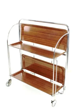 Pamono Mid-Century Dinett Foldable Serving Trolley from Bremshey Solingen, 1960s Hot