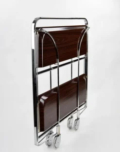 Pamono Mid-Century Dinette Foldable Serving Trolley from Bremshey Solingen, 1950s New