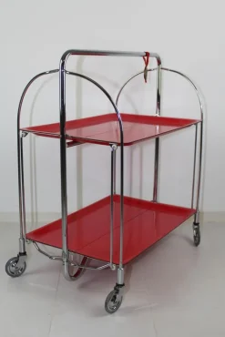 Pamono Mid-Century Dinette Foldable Serving Trolley from Bremshey Solingen, 1960s Outlet