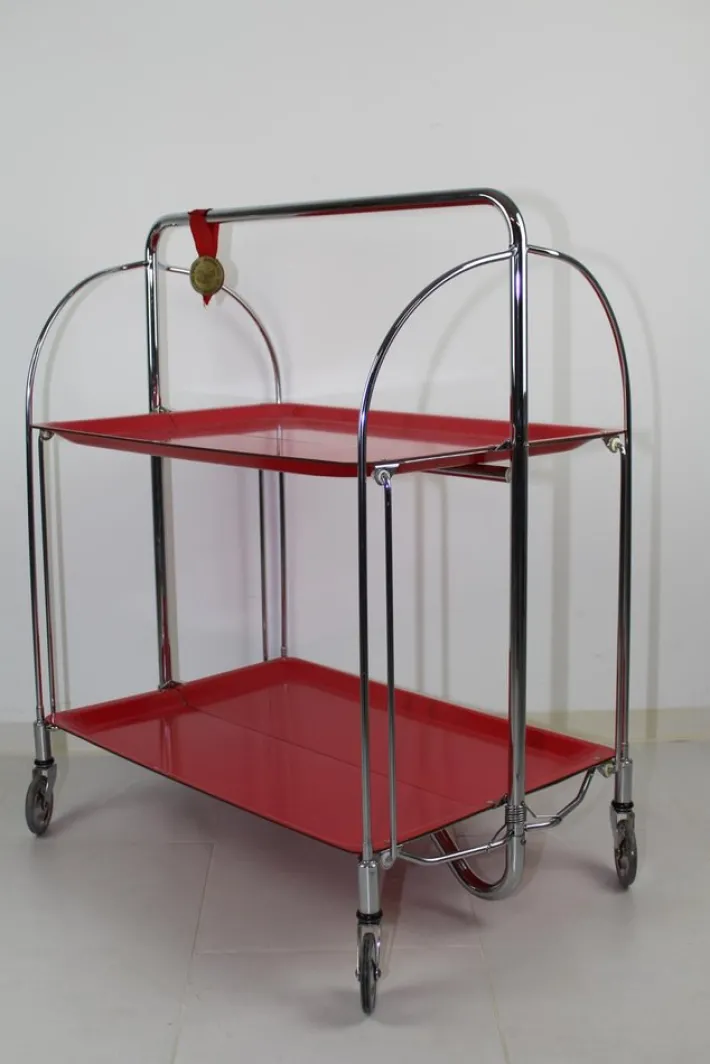 Pamono Mid-Century Dinette Foldable Serving Trolley from Bremshey Solingen, 1960s Outlet