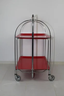 Pamono Mid-Century Dinette Foldable Serving Trolley from Bremshey Solingen, 1960s Outlet