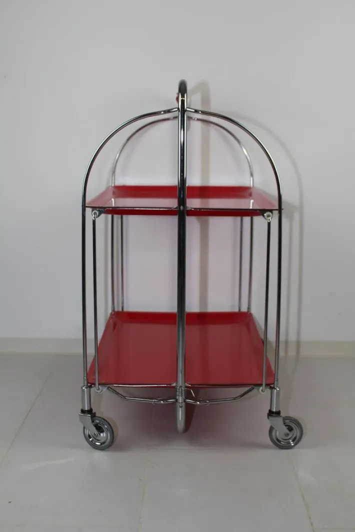 Pamono Mid-Century Dinette Foldable Serving Trolley from Bremshey Solingen, 1960s Outlet