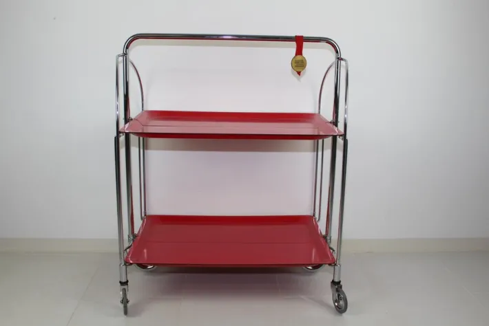 Pamono Mid-Century Dinette Foldable Serving Trolley from Bremshey Solingen, 1960s Outlet
