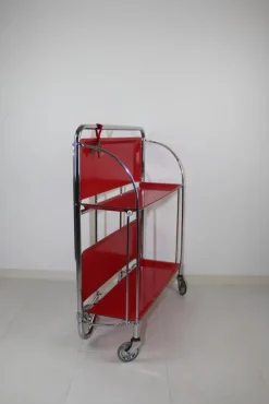 Pamono Mid-Century Dinette Foldable Serving Trolley from Bremshey Solingen, 1960s Outlet