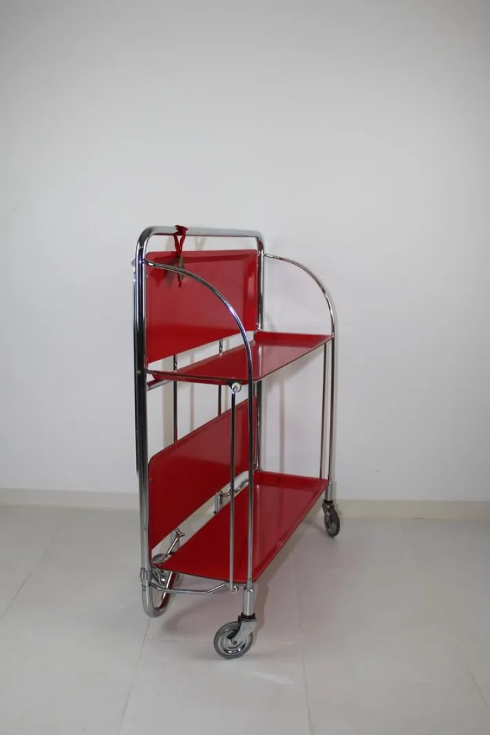 Pamono Mid-Century Dinette Foldable Serving Trolley from Bremshey Solingen, 1960s Outlet
