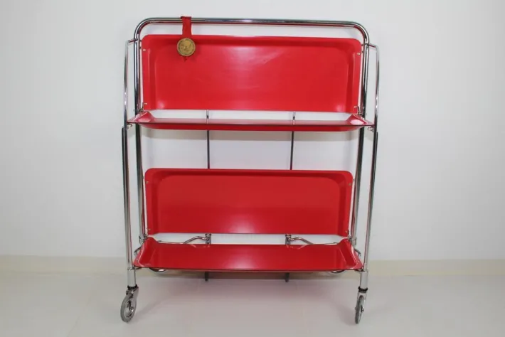 Pamono Mid-Century Dinette Foldable Serving Trolley from Bremshey Solingen, 1960s Outlet