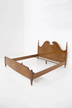 Pamono Mid-Century Double Bed Frame in Wood by Paolo Buffa, 1950s Discount