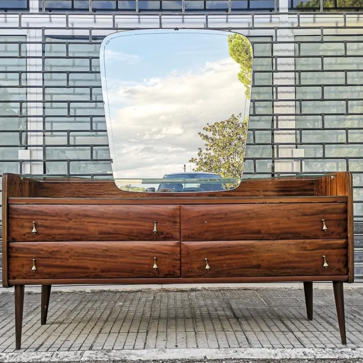 Pamono Mid-Century Dressing Table with Mirror, Italy, 1960s Clearance