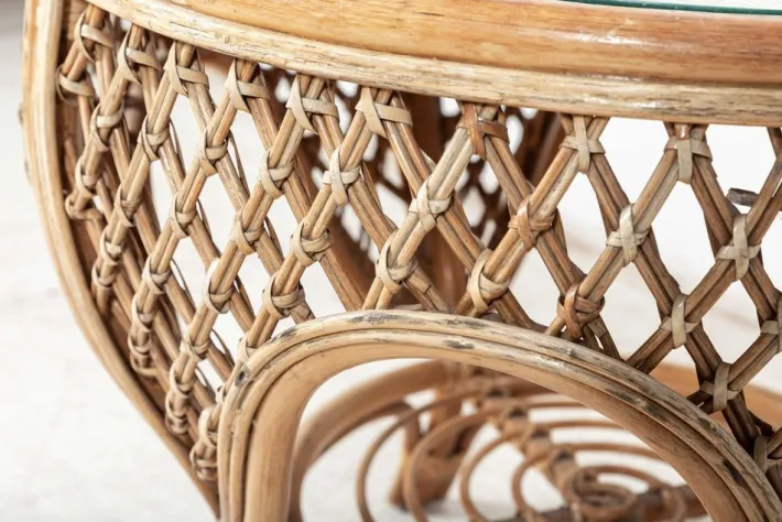 Pamono Mid-Century English Cane or Wicker Conservatory Set, Set of 5 Online