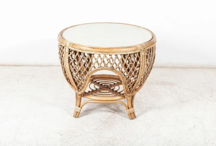 Pamono Mid-Century English Cane or Wicker Conservatory Set, Set of 5 Online